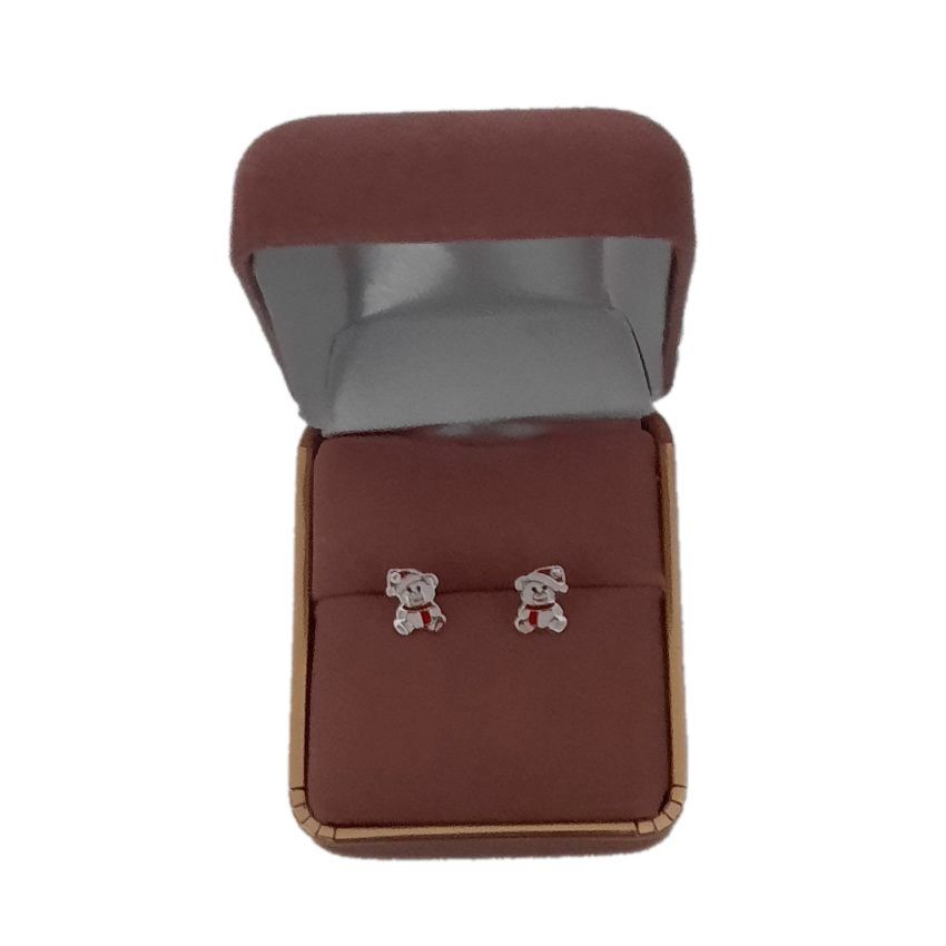 Teddy In A Hat Sterling Silver Earrings(2)