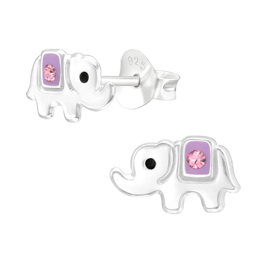 Tiny Elephant Sterling Silver Earrings