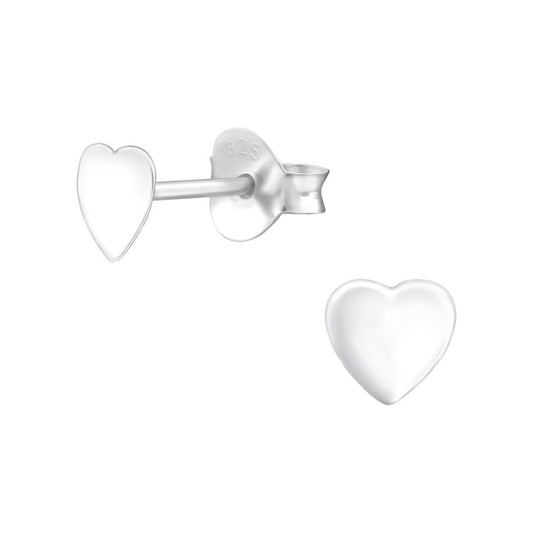 Tiny Sterling Silver Crystal Heart Girls Earrings