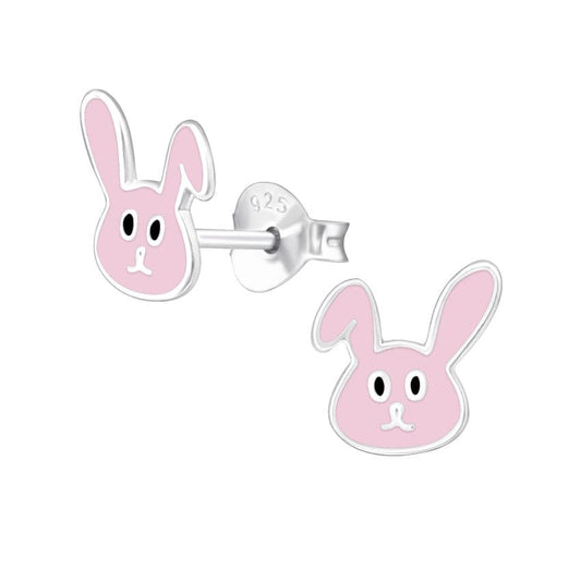 Tiny Sterling Silver Girls Rabbit Earrings
