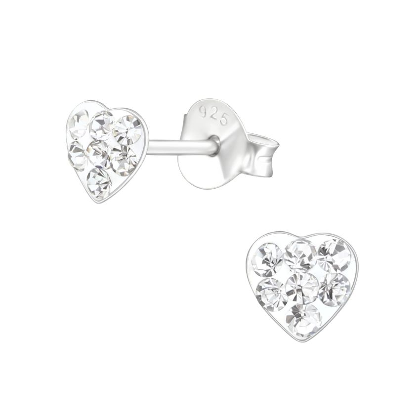 Tiny Sterling Silver Heart Girls Earrings