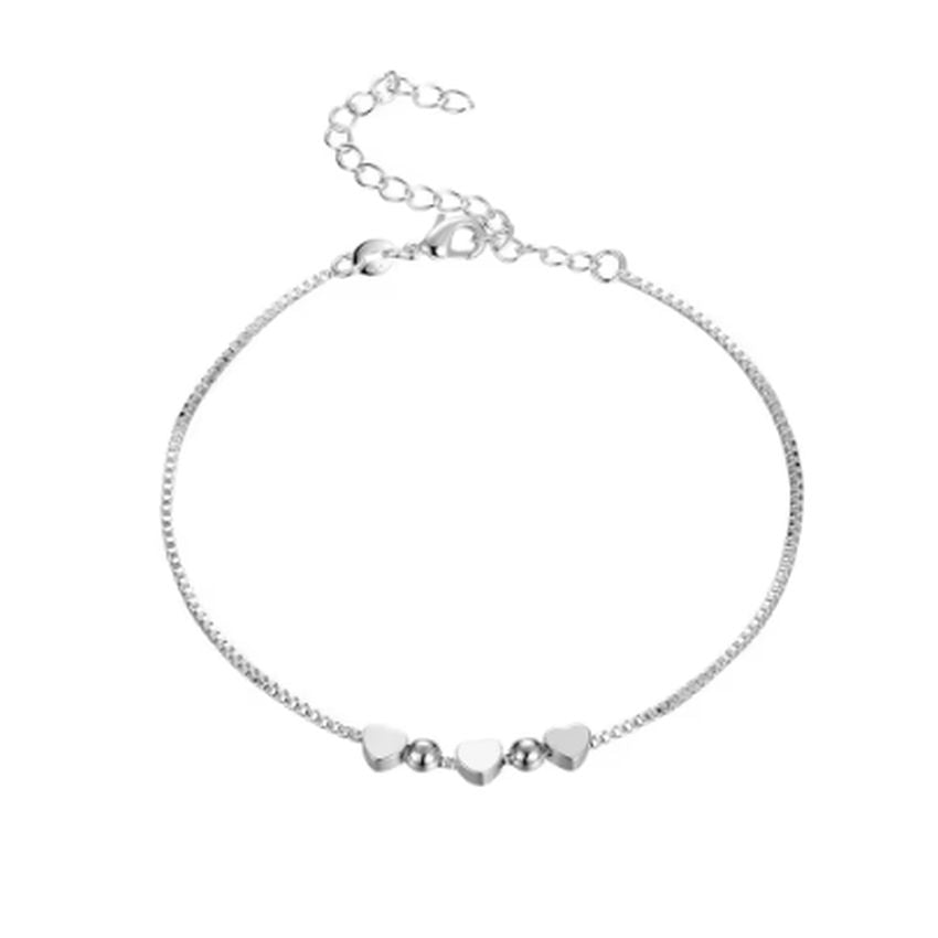 Tiny Heart Sterling Silver Larger Wrist Bracelet