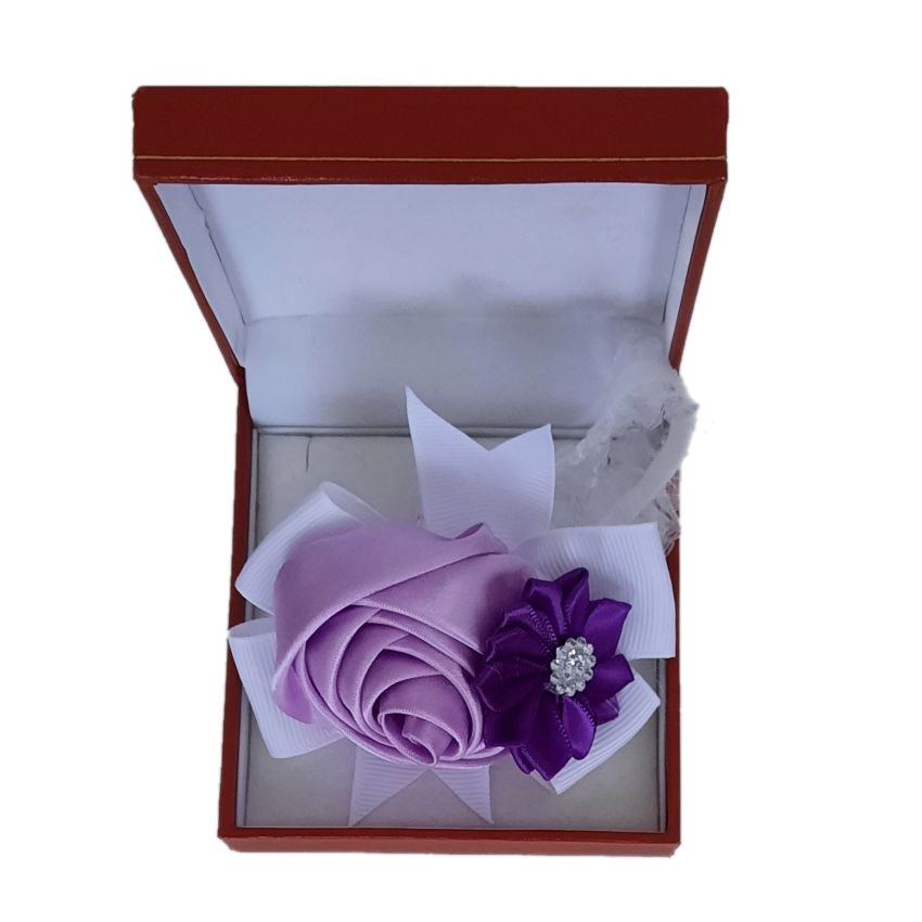 Two Tone Purple Flower Centre Wrist Corsage