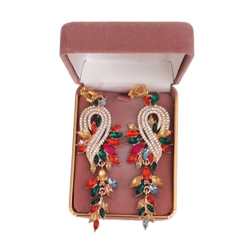 Very Long Multi Colour Clip On Earrings(2)