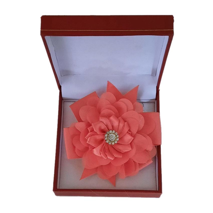 Watermelon Diamante Flower Wrist Corsage