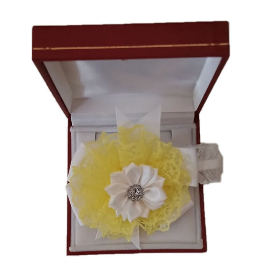 White And Yellow Flower Wrist Corsage