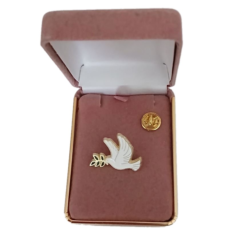White Enamel Confirmation Dove Lapel Pin(2)