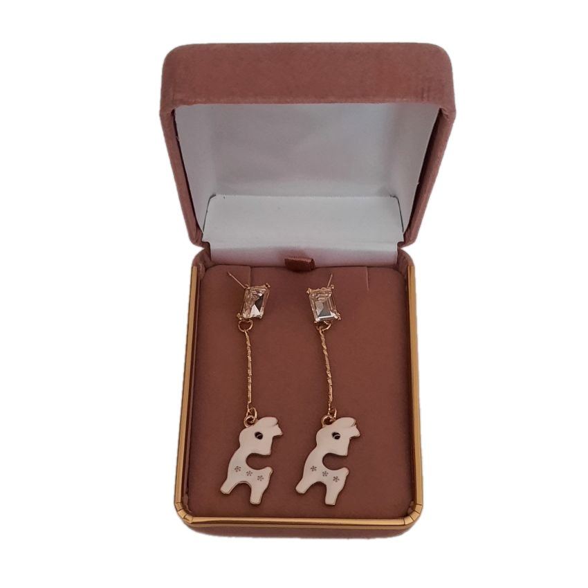 White Reindeer Dangly Earrings(2)