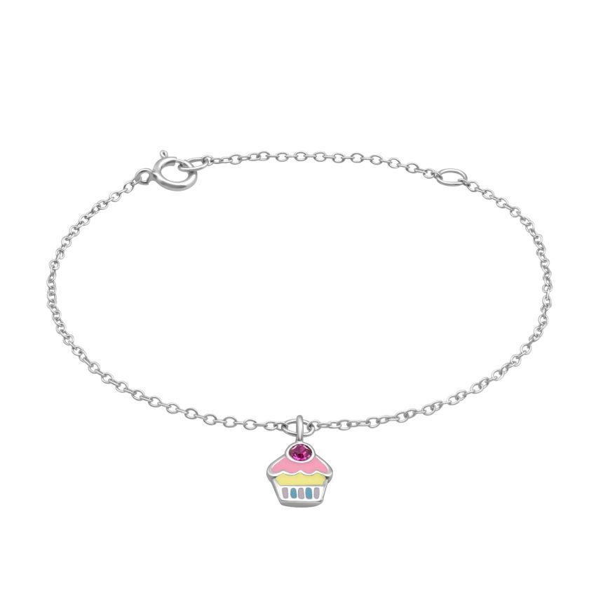 Young Childs Cupcake Silver Bracelet