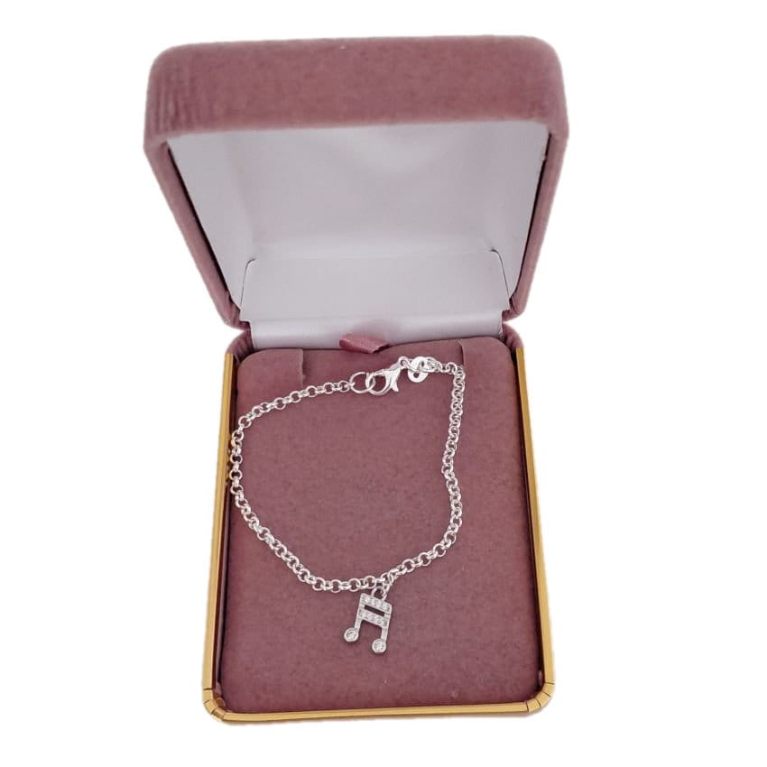 Young Childs Music Note Sterling Silver Bracelet(2)