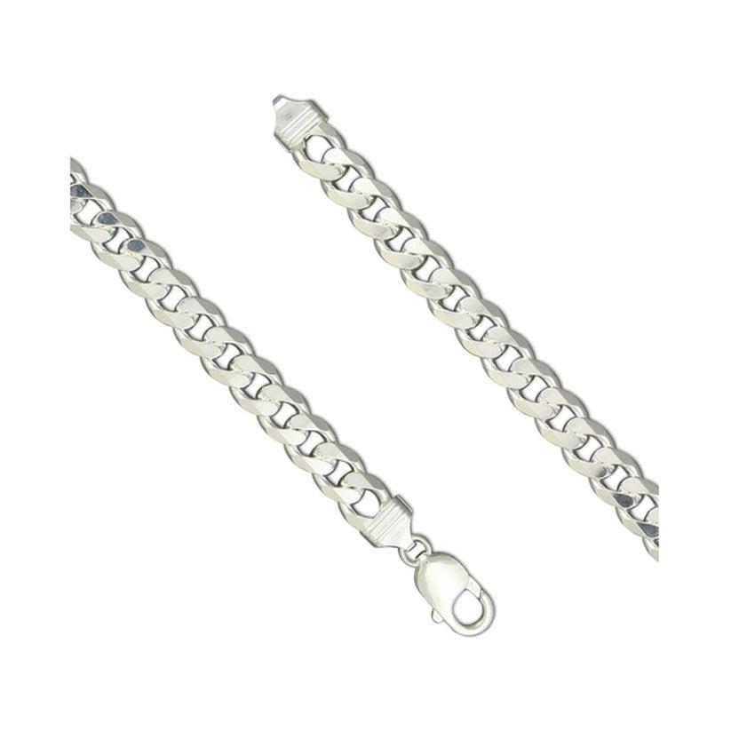 13g Mens 20 Inch Flat Curb Silver Chain