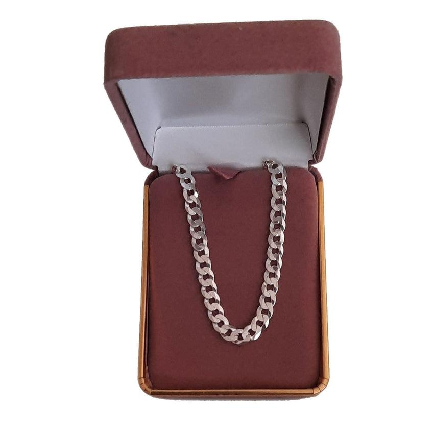 13g Mens 20 Inch Flat Curb Silver Chain