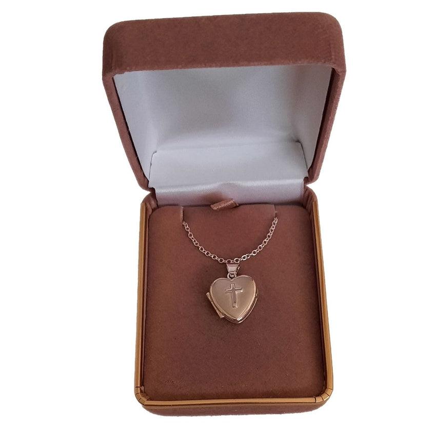 15mm Girls Sterling Communion Locket With a Prayer Engraving