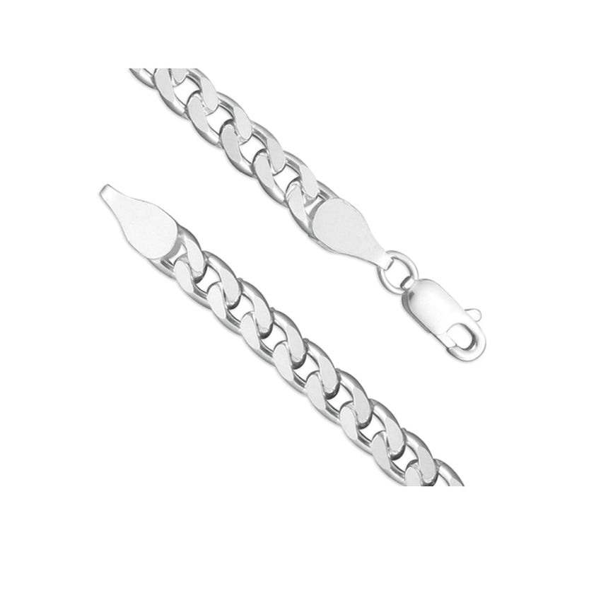 17g Mens 20 Inch Flat Curb Silver Chain