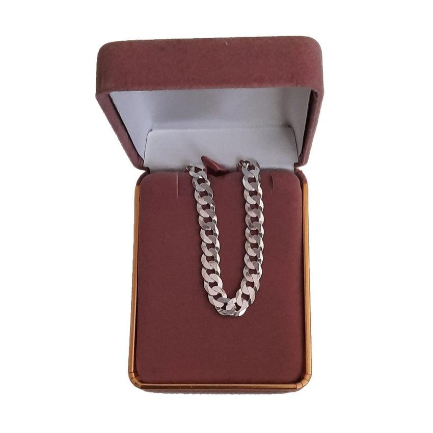 17g Mens 20 Inch Flat Curb Silver Chain
