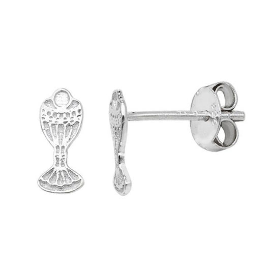 1st Communion Chalice Sterling Silver Stud Earrings