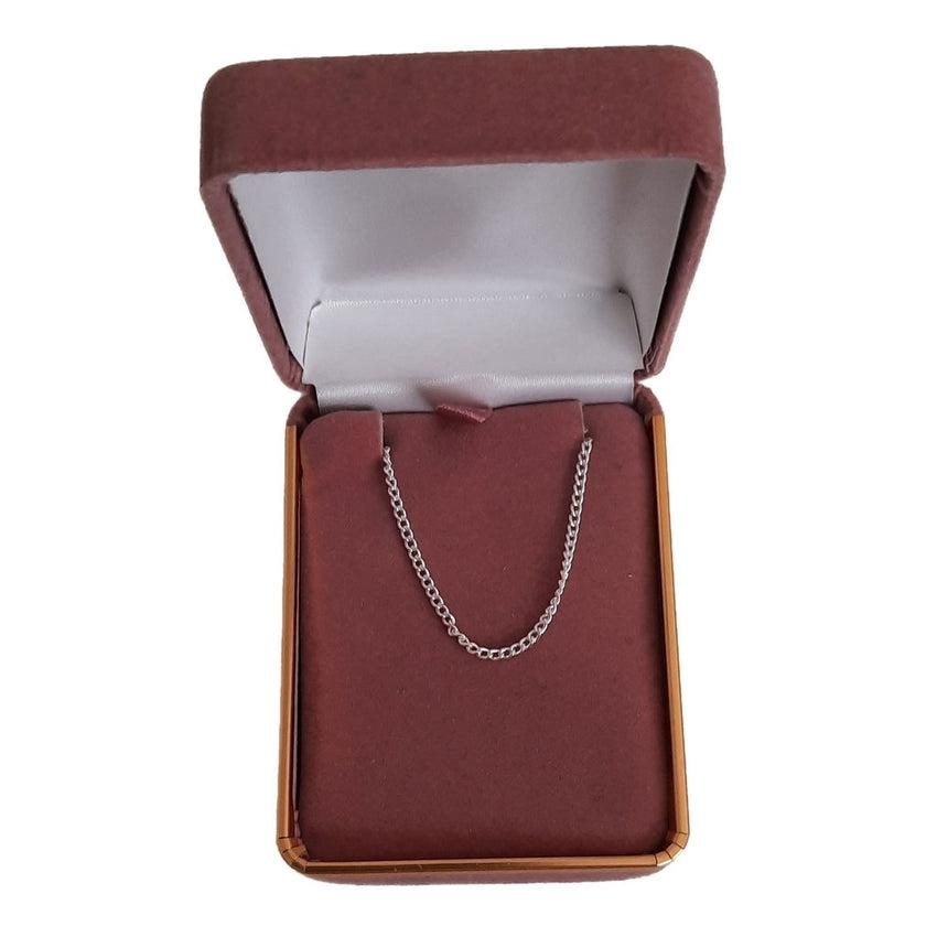 24 Inch Light Sterling Silver Flat Curb Chain