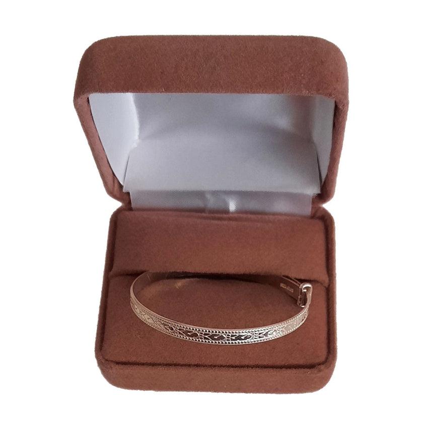 40mm Newborn Baby Expanding Bangle With An Engraved Pattern