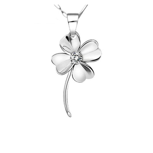 4 Leaf Clover Pendant With a Cubic Zirconia Centre Stone