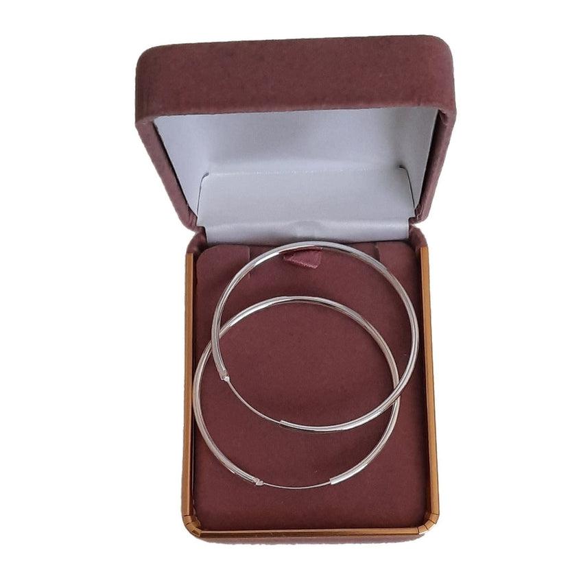 50mm Silver Plated Hoop Earrings