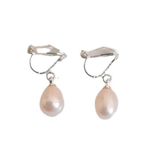 8mm Pearl Drop Clip On Earrings