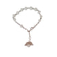 8mm White Pearl Glass Bead Angel Rosary Communion Bracelet