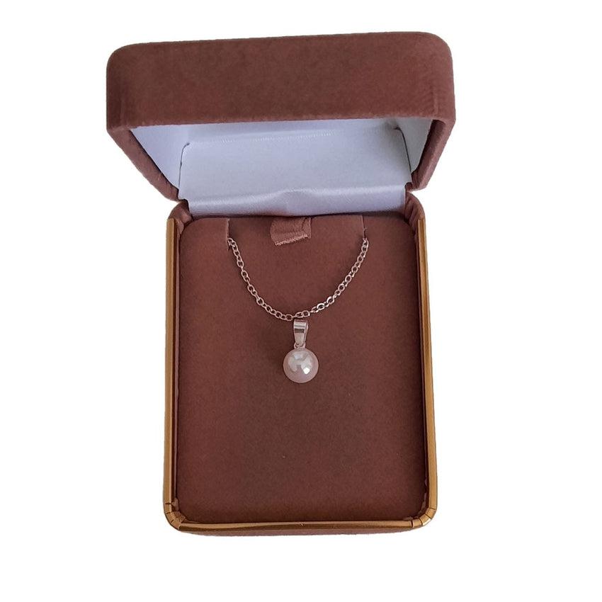 8mm White Pearl Sterling Silver Pendant