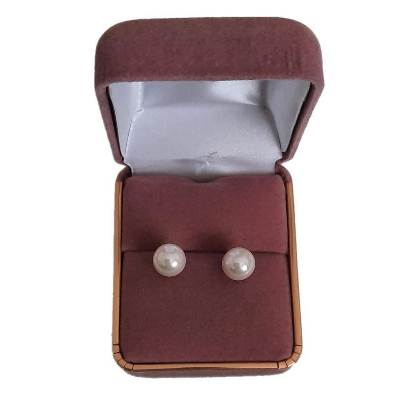 9mm Pearl Silver Stud Earrings