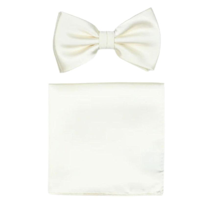 Adjustable Off White Coloured Bow Tie Set