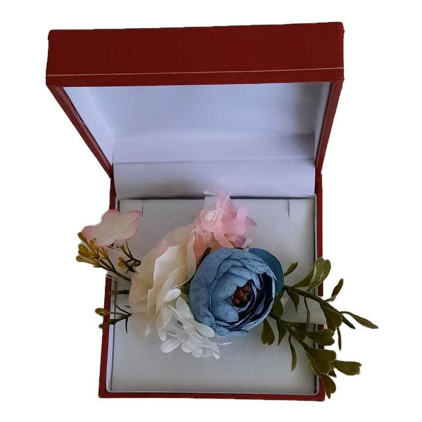 Aqua Blue And Cream Flower Wrist Corsage