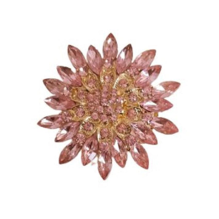 Baby Pink Cubic Zirconia Flower Brooch