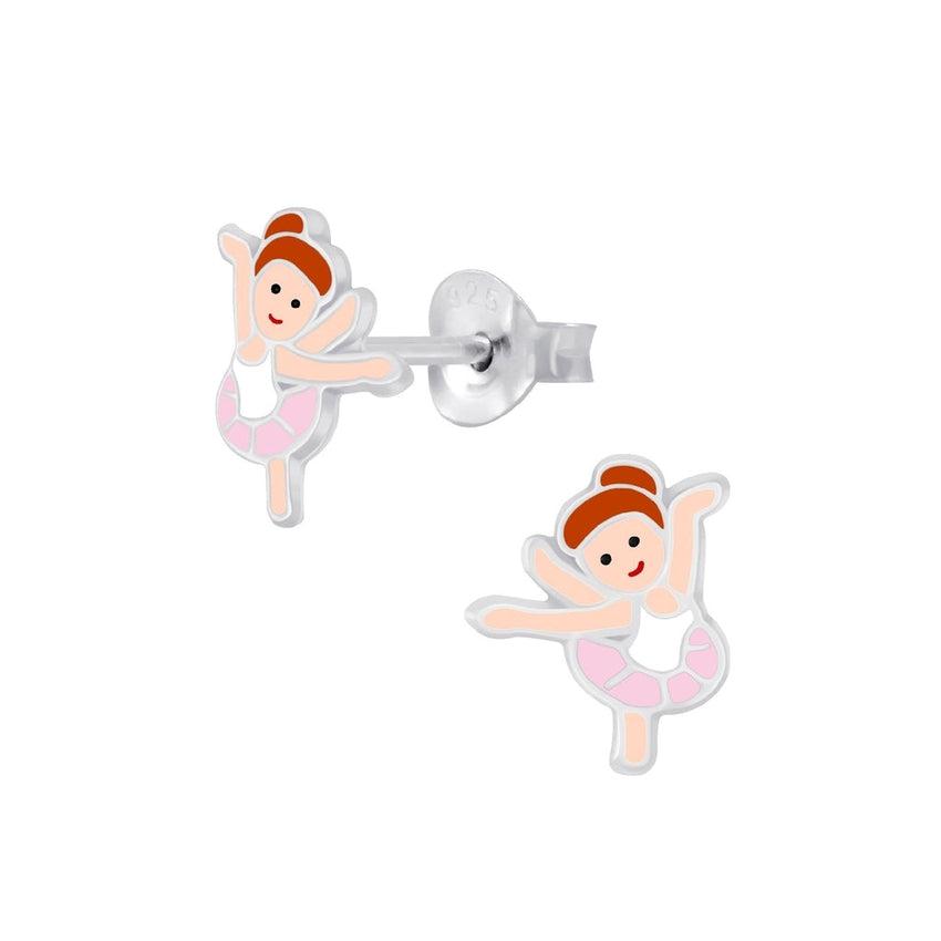 Ballerina Sterling Silver Childrens Earrings