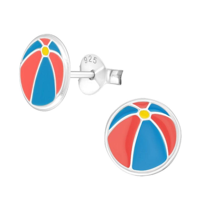 Beach Ball Sterling Silver Earrings