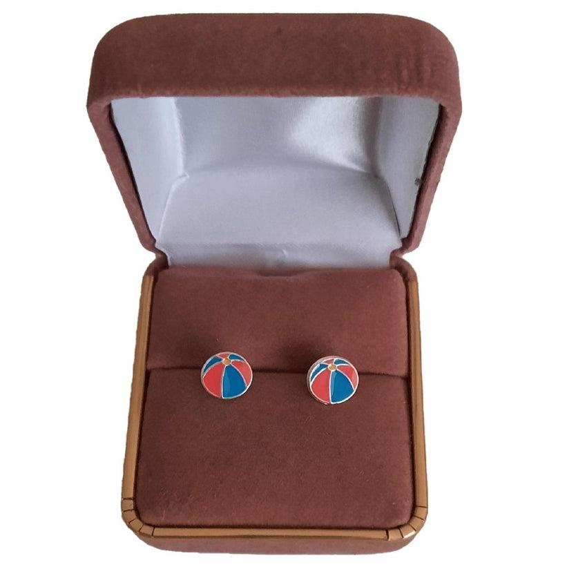 Beach Ball Sterling Silver Earrings