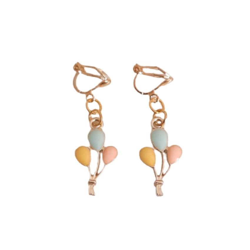 Birthday Balloons Clip On Earrings