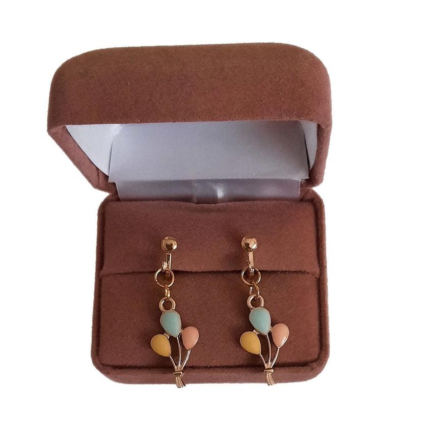 Birthday Balloons Clip On Earrings