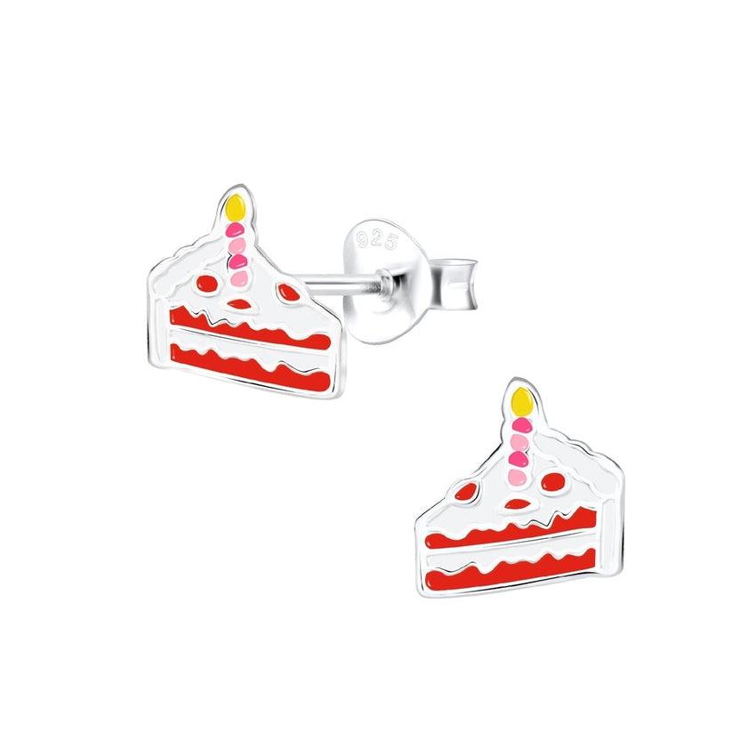 Birthday Cake Sterling Silver Stud Earrings