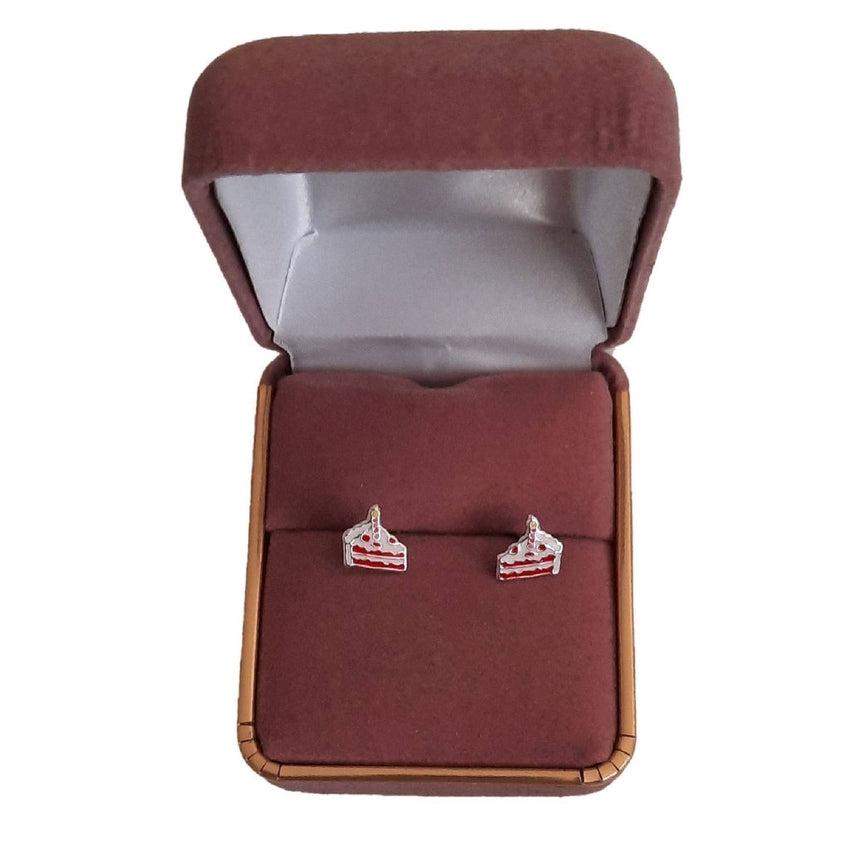 Birthday Cake Sterling Silver Stud Earrings