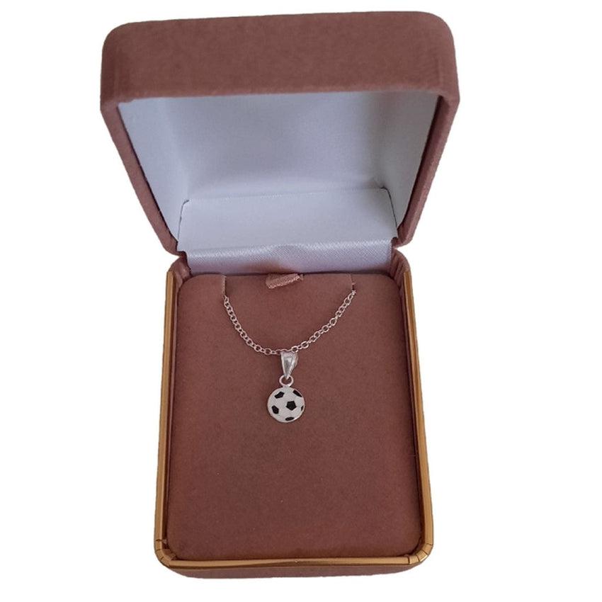 Black And White Football Sterling Silver Pendant