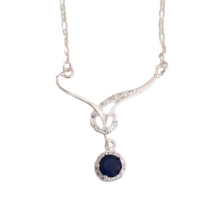 Blue cubic zirconia necklace outlet