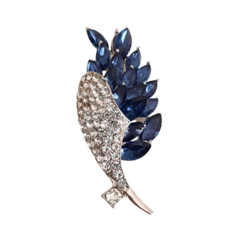 Blue crystal brooch outlet