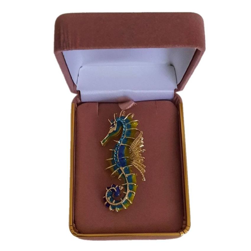 Blue Crystal Seahorse Brooch(2)