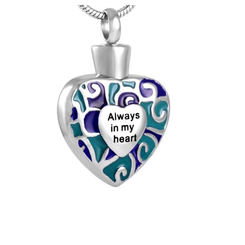 Blue Enamel Always In My Heart Ashes Locket