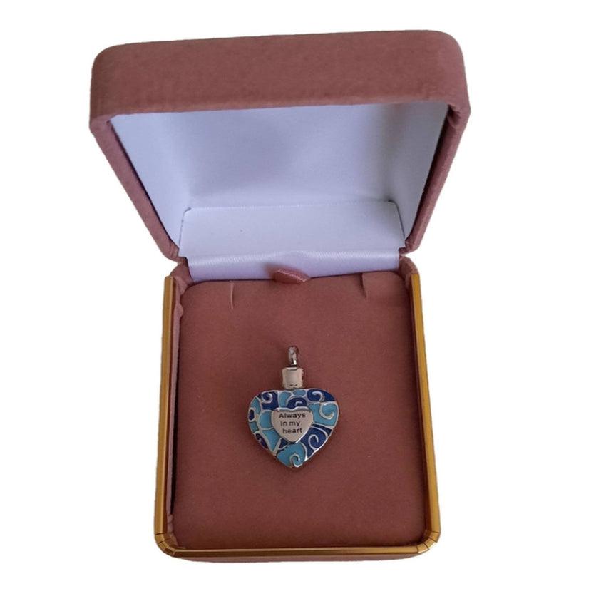 Blue Enamel Always In My Heart Ashes Locket