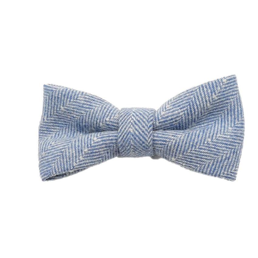 Blue Herringbone Boys Dicky Bow