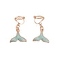 Blue Shimmer Mermaid Tail Clip On Earrings