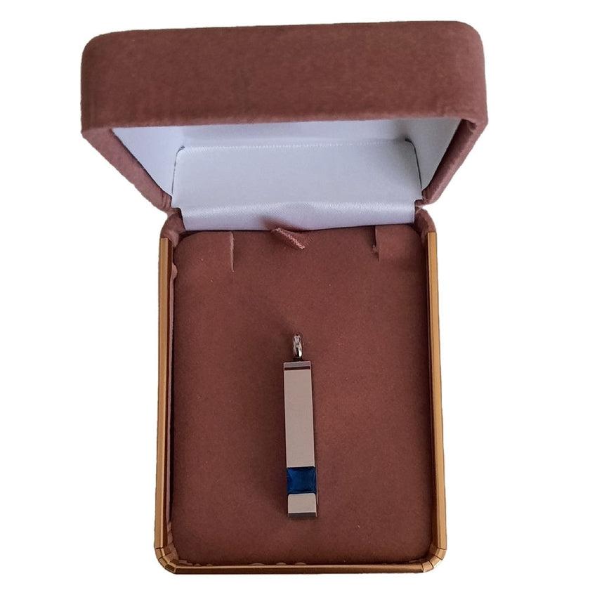 Blue Stone Cremation Ashes Necklace