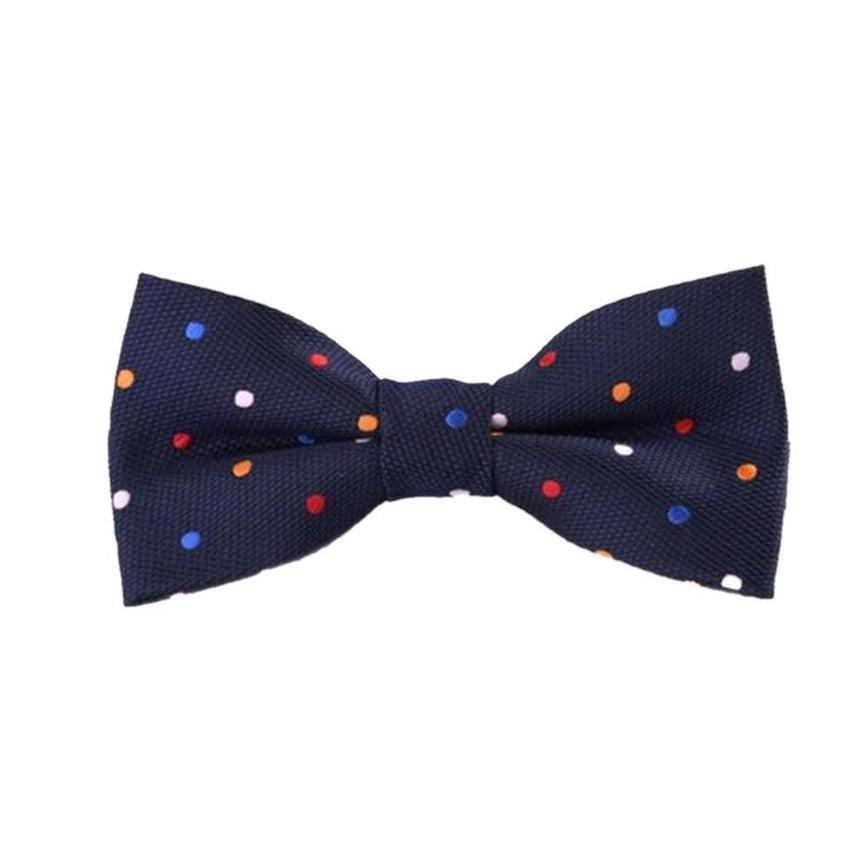 Blue With Coloured Polka Dots Boys Dicky Bow