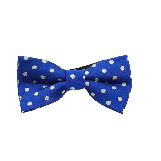 Blue With White Spots Boys Adjustable Bow Tie