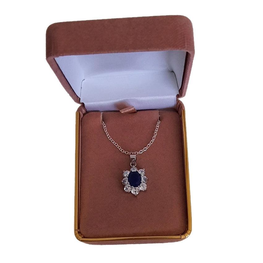 Blue Stone Centre Cubic Zirconia Pendant